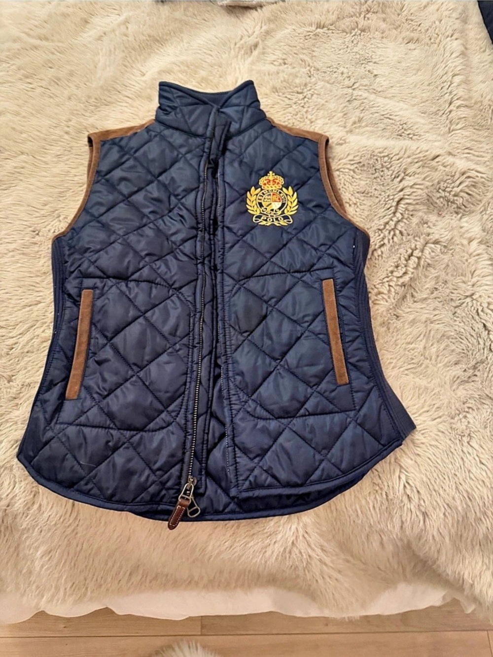 Polo Ralph Lauren Crest-Patch Diamond-Quilted Vest Black